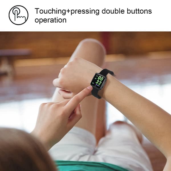 Fargerik Sports Intelligent Watch Hjertefrekvens og Søvnmonitorering Bluetooth Svart