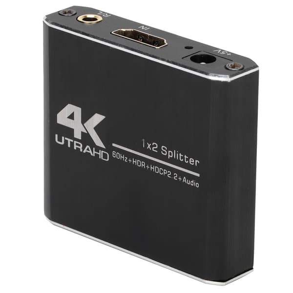 HD Multimedia Interface 2.0 Splitter 1 ind 2 ud 4K 60Hz Kabel Splitter til dobbelte skærme