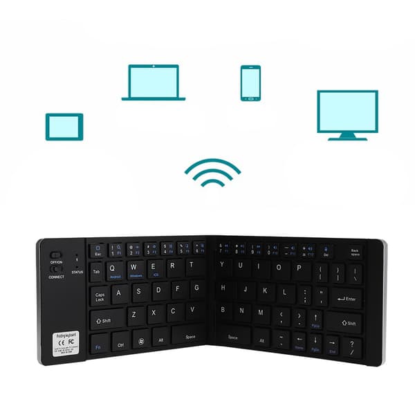Foldbar Mini Bærbar Trådløs Bluetooth Tastatur Universal Til Telefon Tablet PC (Sølv)