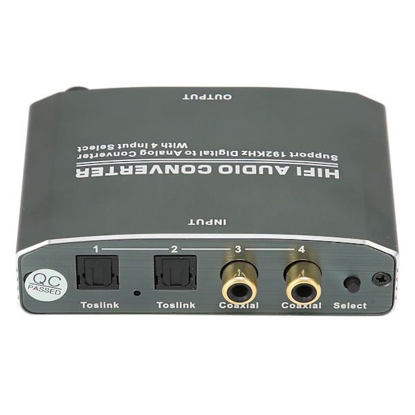 Audiokonverter Digital til Analog Adapter 192KHz Dekoder Aluminiumlegering Shell T‑609D 100‑240VAU Plugg