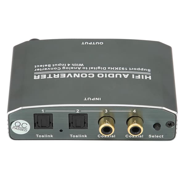 Audiokonverter Digital til Analog Adapter 192KHz Dekoder Aluminiumlegering Skal T‑609D 100‑240VAU Stik