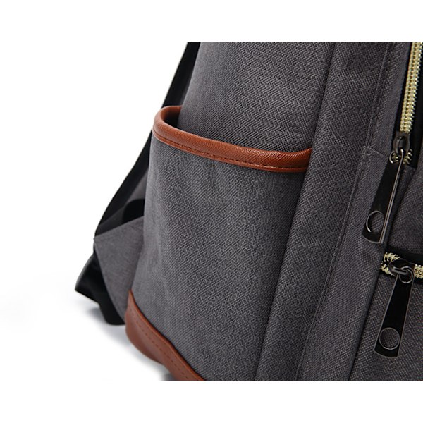 Personlig Retro Herre- og Dame Outdoor Canvas Stor Rejsetaske Mode Rygsæk Full dark black M