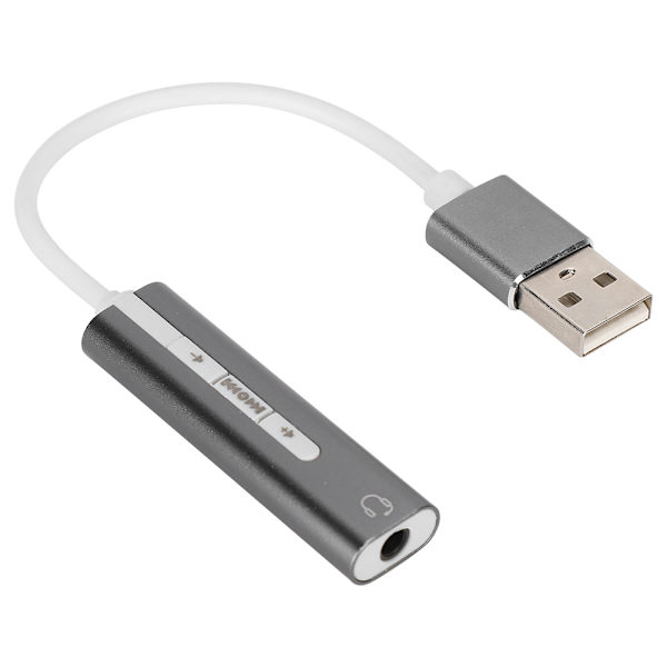 USB-lydkort i aluminiumlegering, ekstern datamaskinlydkort for alle datamaskiner 7.1 Stereo