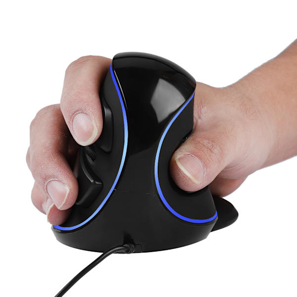 DELUX 618 Plus Vertikal Mus RGB LED Trådbunden Ergonomisk Gaming Mus USB För PC Blå Bakgrundsbelysning