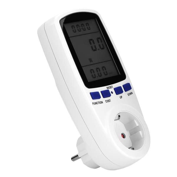 Strømbruksmonitor Strømmåler Plug KWH Forbruksanalysator med LCD-skjerm