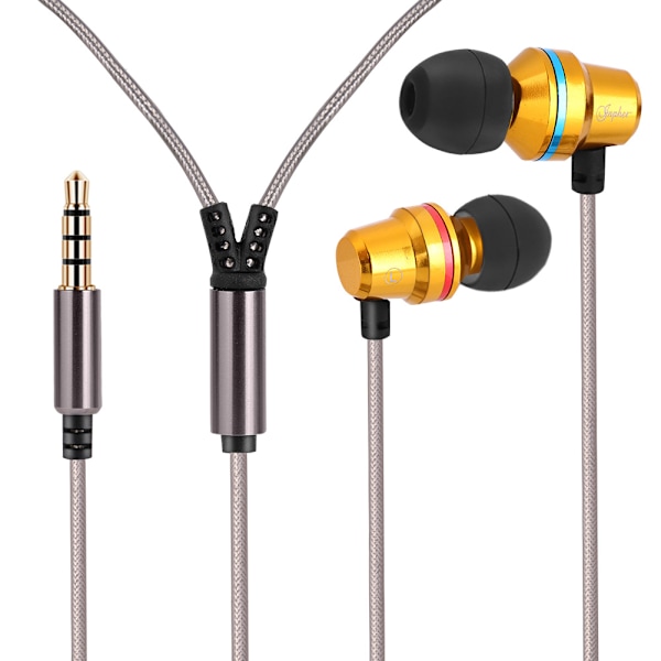 3.5mm Bass Earphone Headset In-Ear Earbud Headphone For Mobile Phones PC MP3 MP4 Gold