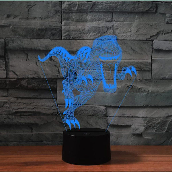 3D Dinosaurie Fjärrkontroll 16 Färger Nattlampor Illusion Akryl LED Bord Sänglampa Barn Sovrum Skrivbords Dekoration Födelsedagspresenter Leksak för Barn