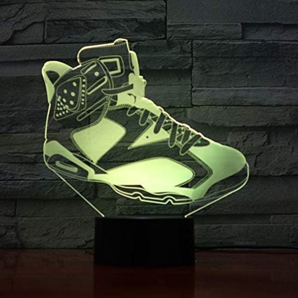 3D LED Nattlampa, 3D Optisk Illusion Lampa Sneakers Modellering 16 Färgbyte Bordsslampa, Sovrumslampa, för Barn Pojkar och Flickor