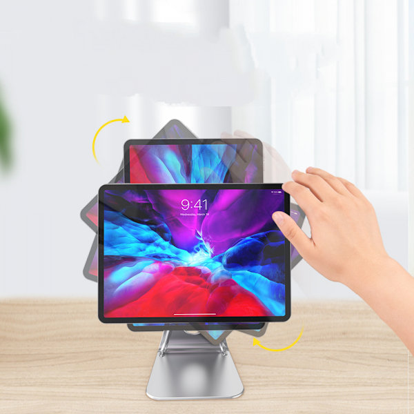 Magnetisk Tablet Stand med 360° Justerbar Roterende Rotation Flydende Tablet Holder til Skrivebord, Aluminium Magnetisk
