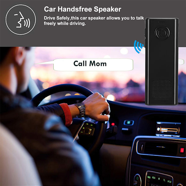 Solskjerm Bil Bluetooth Handsfree-sett 1 til 2 Oppladbar Bilhøyttaler Musikkmottaker