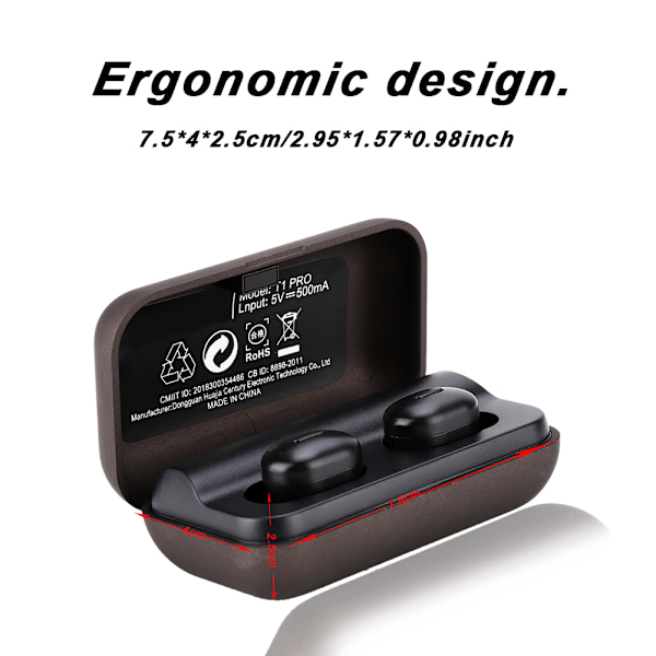 T1 Pro 2600mAh trådlösa Bluetooth-hörlurar med hög kapacitet, HiFi-frostad brun