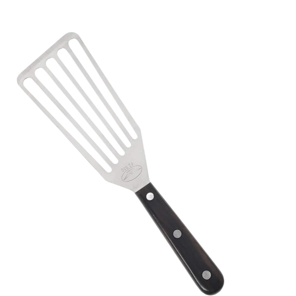 Fiskspatel, rostfri metallspatel, slitsade spatlar för matlagning, vändning, vändning, stekning och grillning