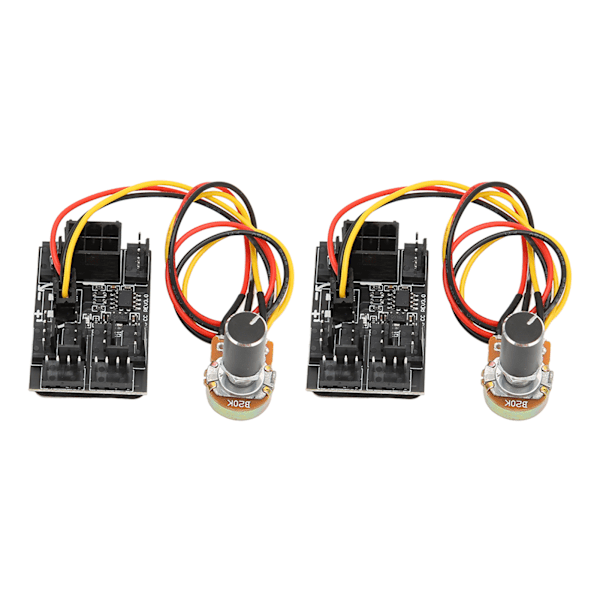 2 st PC-fläktkontroller 3-stifts 4-stifts fläkt adapter PWM PC-fläktnav 8-vägs splitter 12V hastighetsregulator