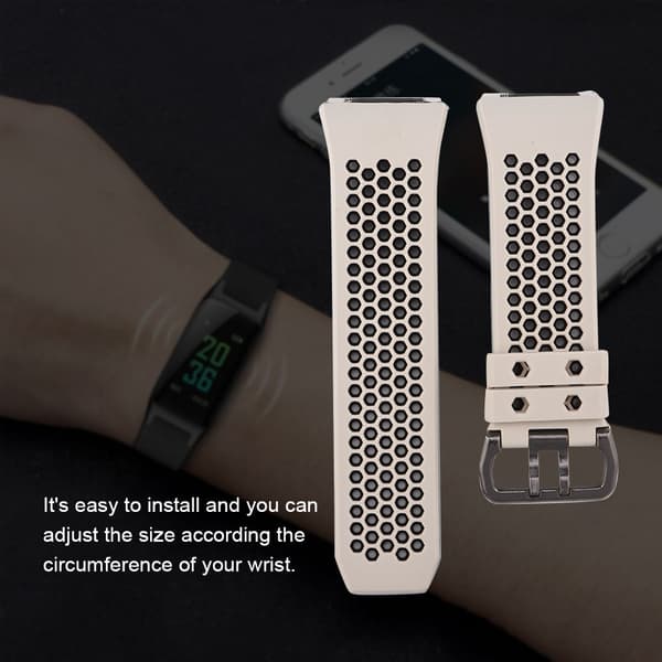 Silikone Sport Armbånd Udskiftning Farve Rem til Fitbit Ionic Stor Størrelse Ris Hvid og Sort
