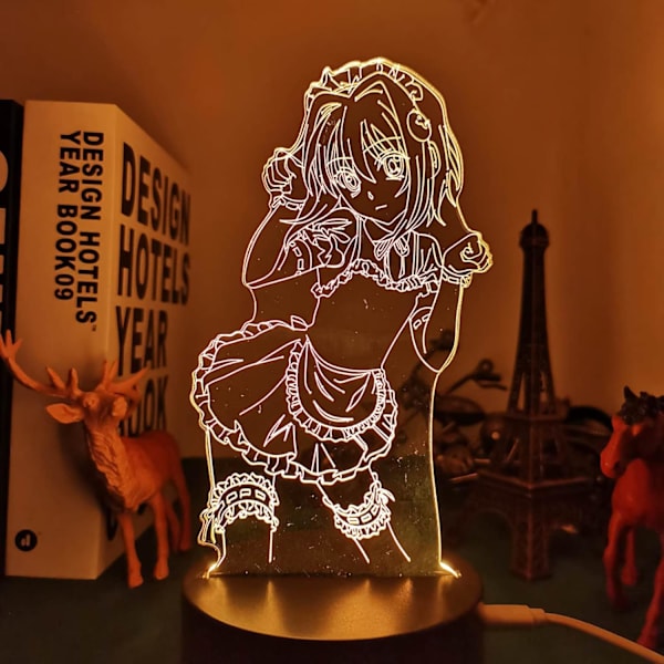 DxD Koneko Toujou LED Natlampe Til Soveværelsesindretning Natlys Fødselsdagsgave Anime 3D Lampe Koneko Toujou High School DxD