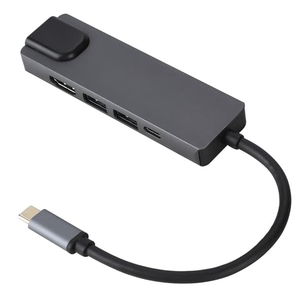1 stk. Multifunktionel 5 i 1 Type-c til HDMI+RJ45+USB3.0*2 Konverter USB Hub Adapter