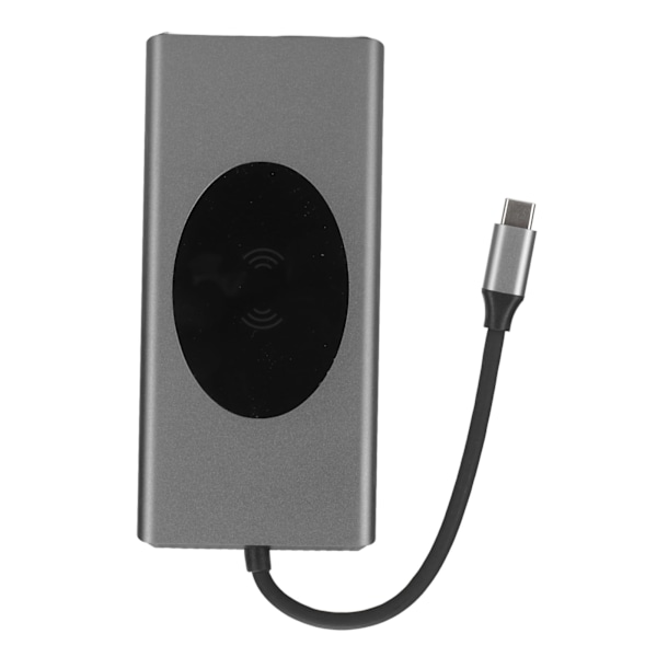 15-in-1-telakka-asema 4K 30Hz korkearesoluutioinen langaton pikalataus 10W moniporttinen USB C -keskitin harmaa