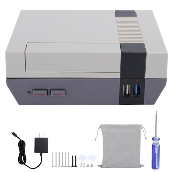 Vintage spelkonsolbox för Raspberry Pi 4B avstängning återställning drift SSD-fodral 100‑240VUS-kontakt