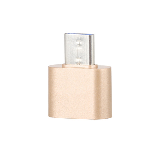 3PCS Bärbar Mini Metall USB3.0 till Typ-C OTG-Anslutningsadapter (Guld)
