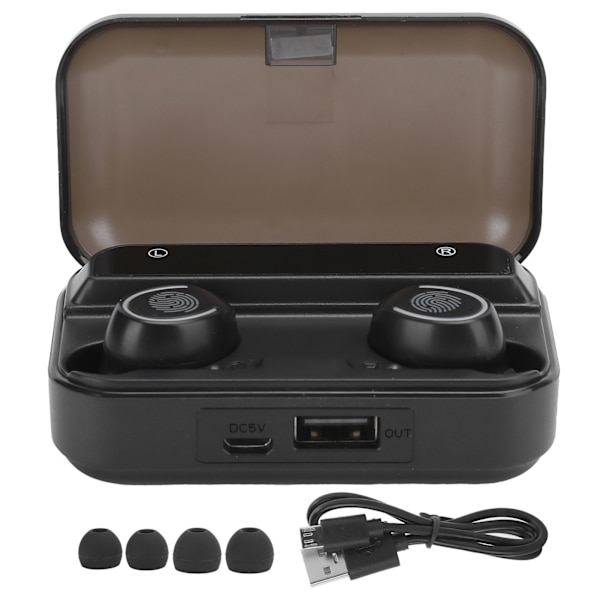 F9‑3 True Wireless Bluetooth 5.1 Øretelefon In‑Ear Touch Control Headset med UV Flashlight3-Digital Display