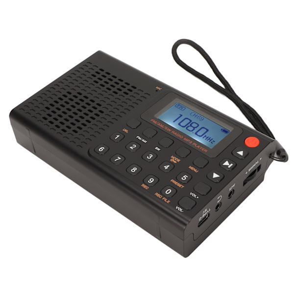 Kannettava Bluetooth-radio AM FM SW Full Band MP3-soitin Ladattava radio ajastintoiminnolla
