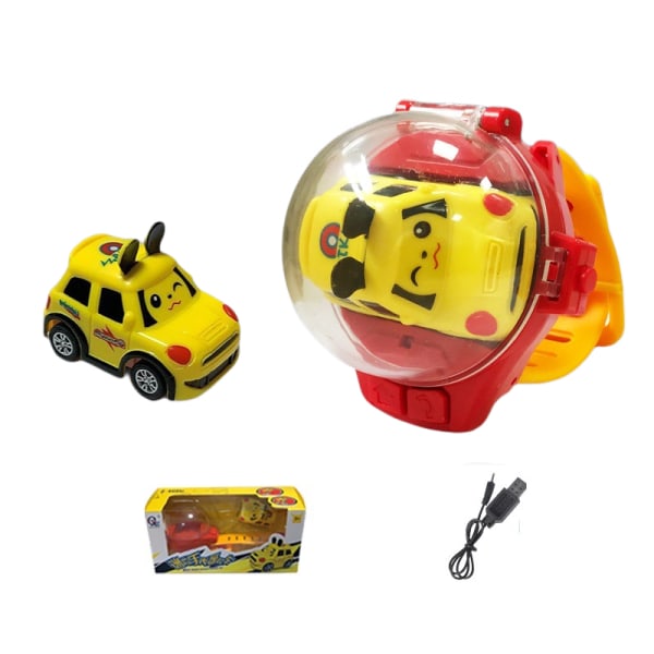(1 förpackning) Watch leksaker Elektrisk miniracing för barn pojke Fjärrkontroll Bil Watch (Uppgradering-Little Pichu (laddningsversion))