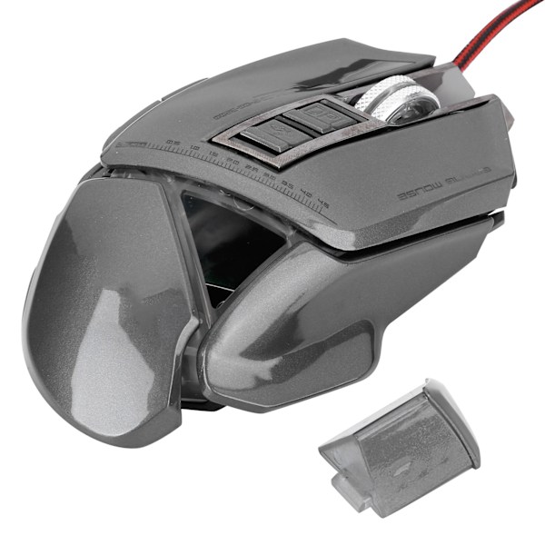 Gaming Mus Wired USB Optisk Mekanisk 7D Programmerbar 4 Farger Lys Datamus Sølv Grå