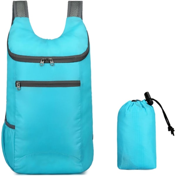 Vikbar Ryggsäck, 20L Lättviktig vattenavvisande Rese Vandringsryggsäck för Utomhussporter Camping Dagsryggsäck blue