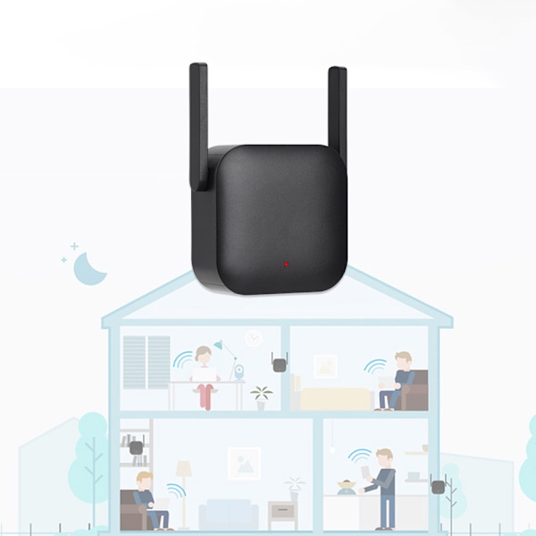 För MIUI MT7628K 8MB DDR1 2MB Flash-minne WIFI-förstärkare Pro 300Mbps Svart
