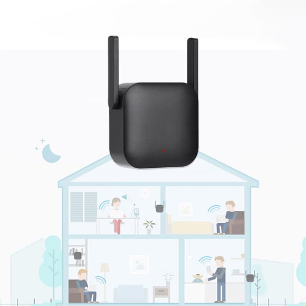 For MIUI MT7628K 8MB DDR1 2MB Flashhukommelse WIFI-forstærker Pro 300Mbps Sort