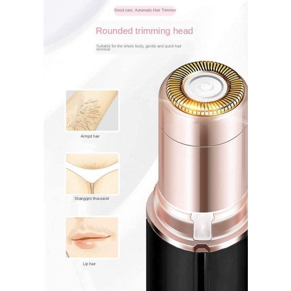 Ansiktshårborttagning för kvinnor Smärtfri hårborttagningsmedel, vattentät rakapparat Razor Hårborttagningsmedel med LED-ljus för ansikte Bikini Peach Fuzz Överläpp (svart)