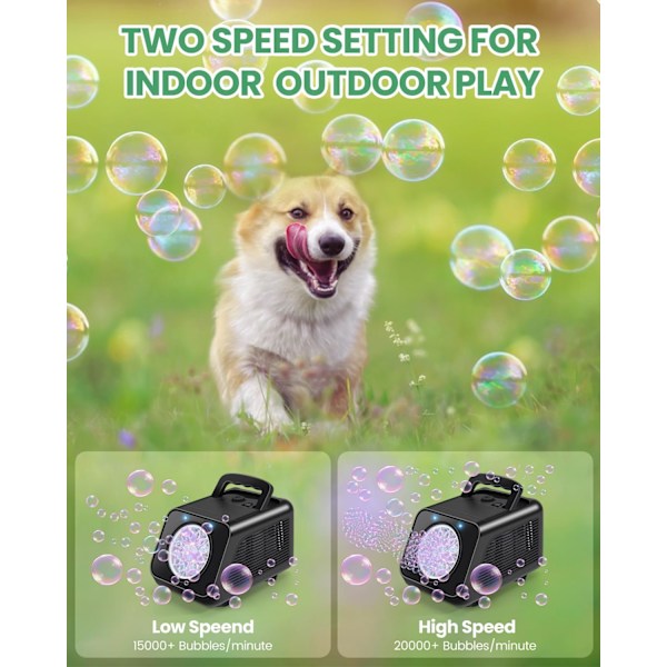 Bubbelmaskin Automatisk Bubbelblåsare för Barn: Batteridriven Bubbelmaskin för Småbarn 1-3 | 20000+ Bubblor, Utomhusleksaker för P white