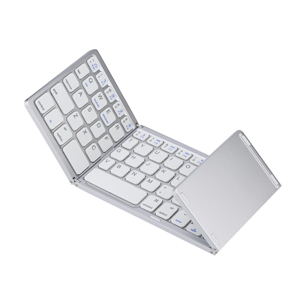 Tri-folding Bluetooth trådløst tastatur Mini bærbar berøringsplate for IOS/Android/Windows Gull