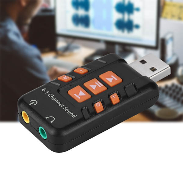 USB Ekstern stasjonsfri 8.1-kanals 3D lydkort adapter for WIN/MS stasjonær datamaskin PC