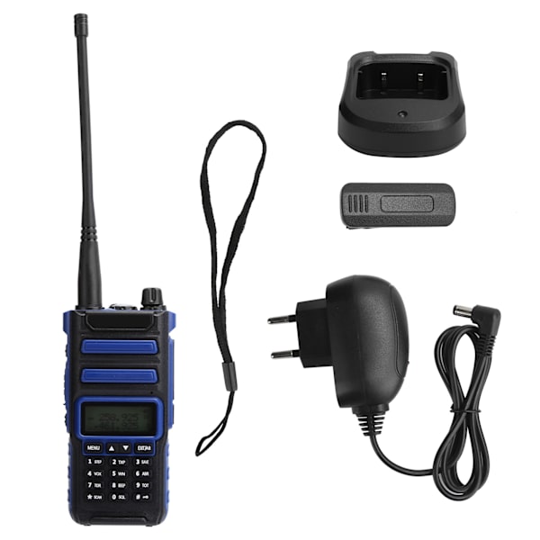 Ulkoilukäyttöön tarkoitettu kannettava kaksoiskaistainen radiopuhelinpaketti, kädessä pidettävä LCD-näyttö, Walky Talky 100-240V Sininen EU-pistoke 100-240V