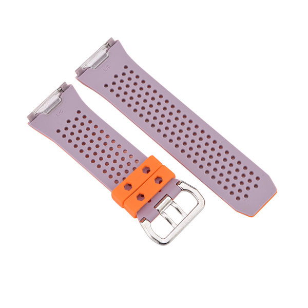 Silikone Sport Armbånd Udskiftning Farve Rem til Fitbit Ionic Stor Størrelse Orange og Violet