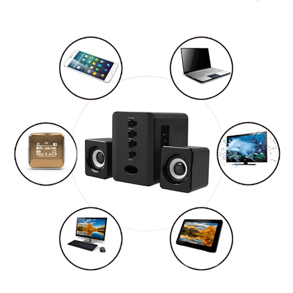 SADA D-226 Desktop Computer Bluetooth Højttaler Kolonne Laptop PC Computer Højttaler (Sort)