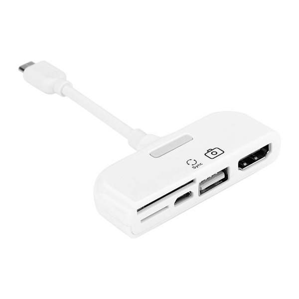 5-i-1 Micro USB til HDMI HDTV Adapter OTG Kortlæser til Android