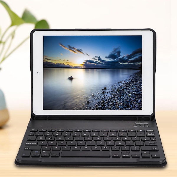 FT&#8209;1030E Smart Sleep Tablet Bluetooth Keyboard Protector med pennfack för iOS Mörkblå