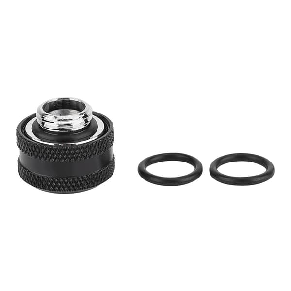 2 stk. / pakke vandkøling kompressionsfitting til stift akryl rør OD 12mm sort