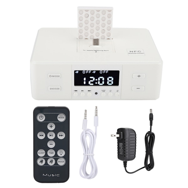 D9 3 i 1 Vækkeur USB Opladning Afspilning FM Stereo Radio Bluetooth Højttaler