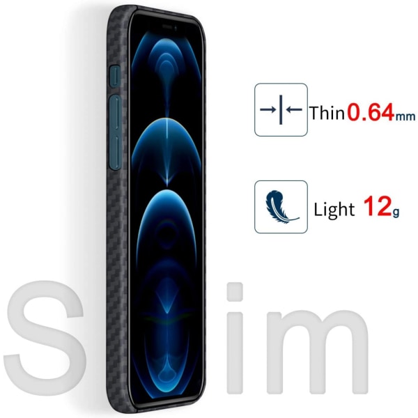FOR iPhone 13 için Aramid Fiber  Kılıf, Karbon Kaplamalı Geçmeli Arka Kapak siyah