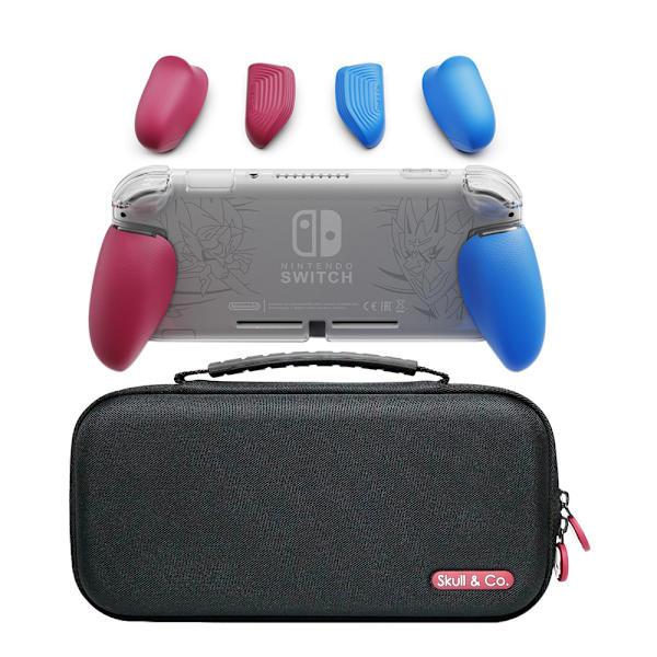GripCase Lite Bundle: Ett bekvämt skyddande fodral med utbytbara grepp [för att passa alla handstorlekar] för Nintendo Switch Lite
