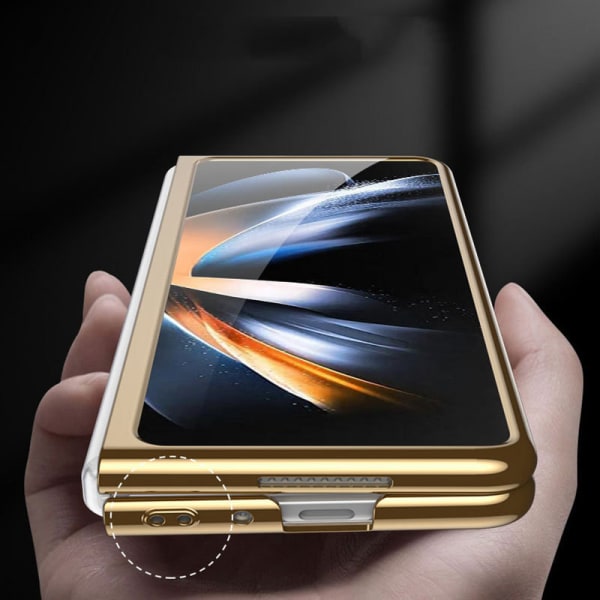 For Samsung Galaxy Z Fold 4 Etui Ultra-tynt Herdet Glass Telefondeksel Beskyttende Deksel  Mote Elektroplettering PC Bakdeksel