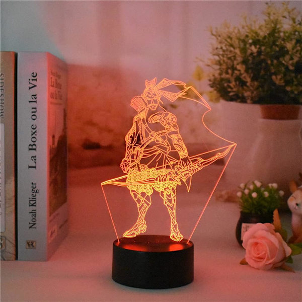 Spel OW Shimada Hanzo 3D Nattlampa LED Illusionslampa USB Sängbordlampa Touch/Fjärrkontroll 16 Färger Heminredning Ljus