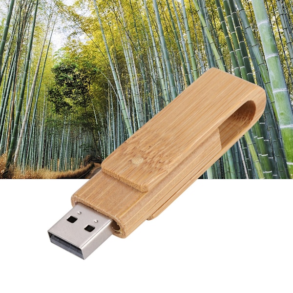 Træ roterende flashdrev opbevaring USB 2.0 U Disk Memory Stick (16G)