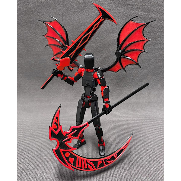 Koottu T13 Action Figure -setti, keräilijöille pöytäkoristeeksi, punainen