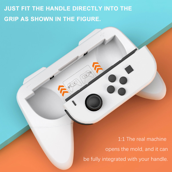 Grepp kompatibel med Nintendo Switch för Joy Con & OLED-modell för Joycon, slitstarkt handtagskit kompatibelt med Joy Cons-kontroller, 2-pack