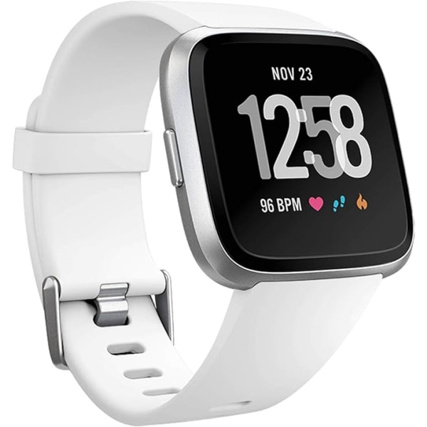 Den smarte klokkestroppen er kompatibel med Fitbit versa Smartwatch, versa 2 og versa Lite se klokker for kvinner og menn（Hvit-S）