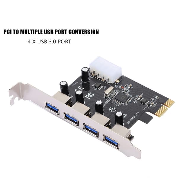 5 Gbps Ultrahøyhastighets PCI-E til 4 x USB 3.0 Express Utvidelseskort Adapter